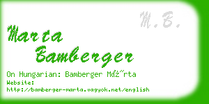 marta bamberger business card